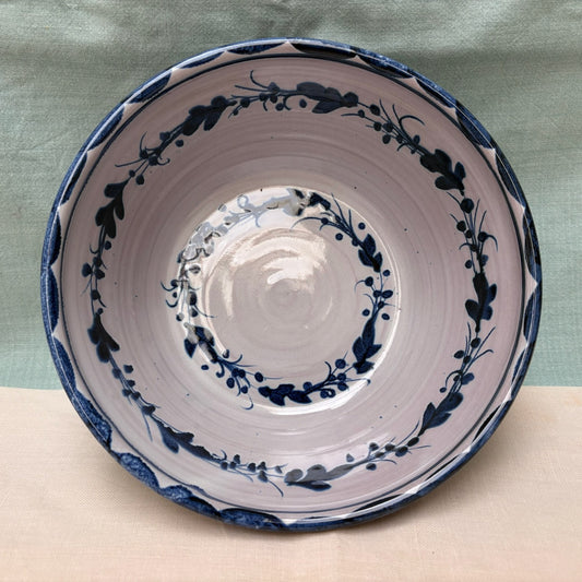 Small Handmade Ceramic Salad Bowl - Italian in Blue