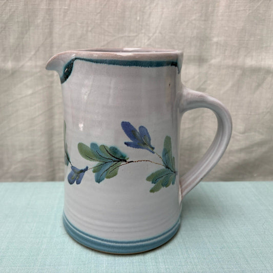 Handmade Ceramic Straight Water Jug - Fuchsia in Teal Purple