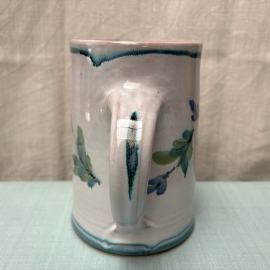 Handmade Ceramic Straight Water Jug - Fuchsia in Teal Purple