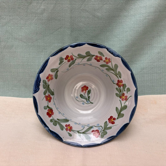 Handmade Ceramic Deep Flared Bowl - Pimpernel in Blue
