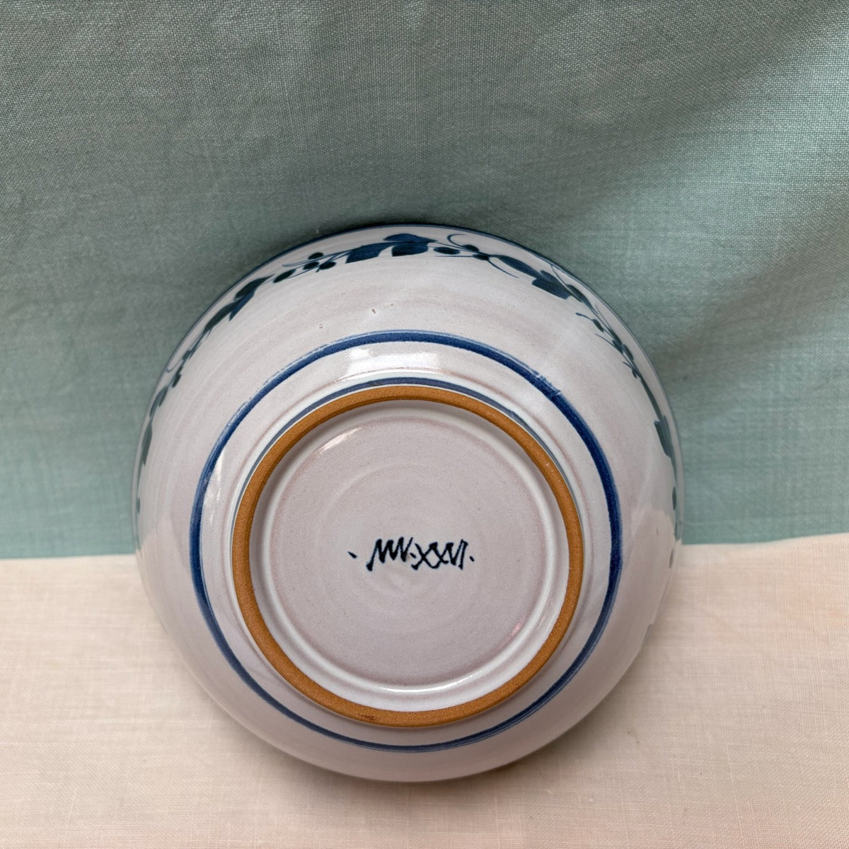 Small Handmade Ceramic Bowl - Italian Bird in Blue