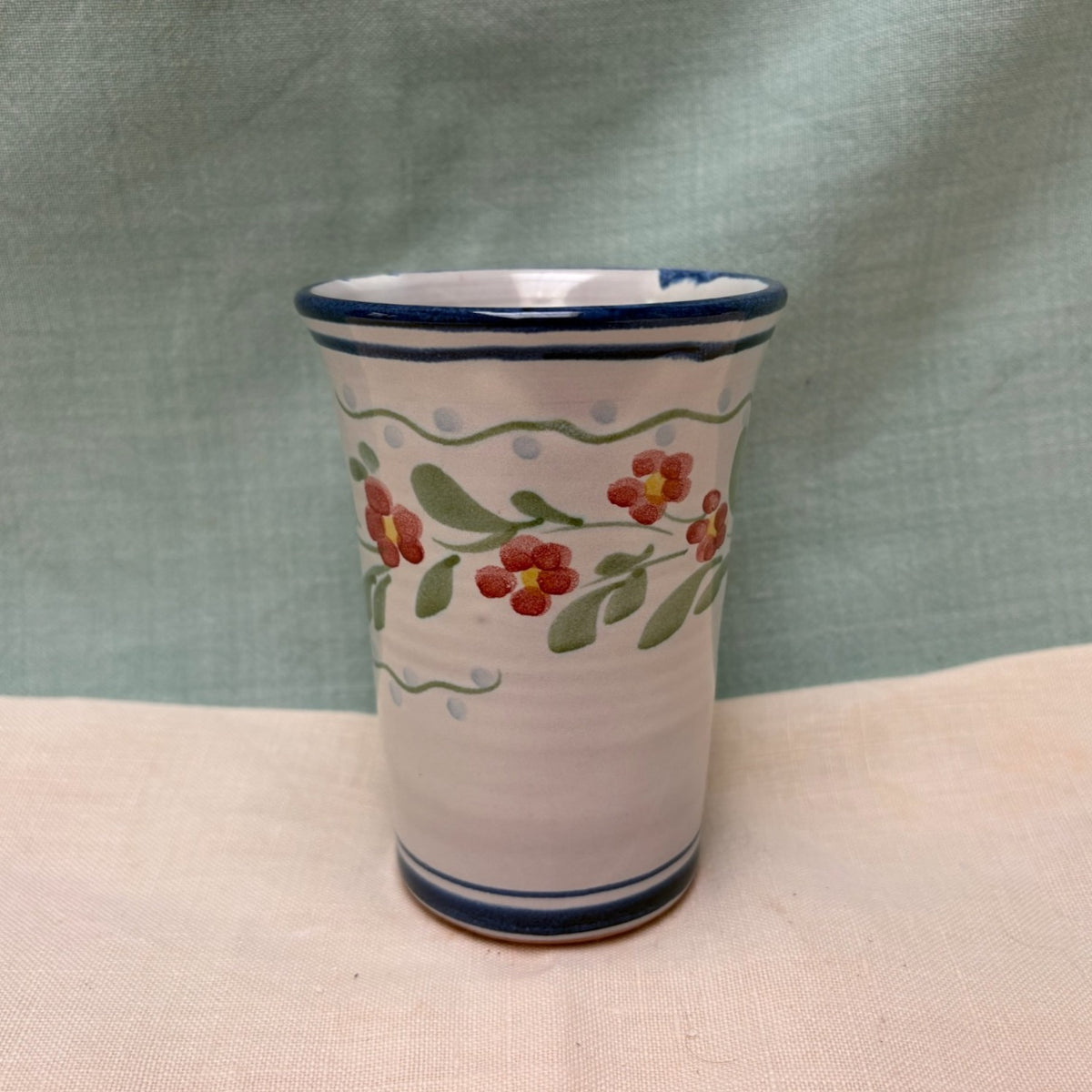 Handmade Ceramic Tall Vase - Pimpernel in Blue