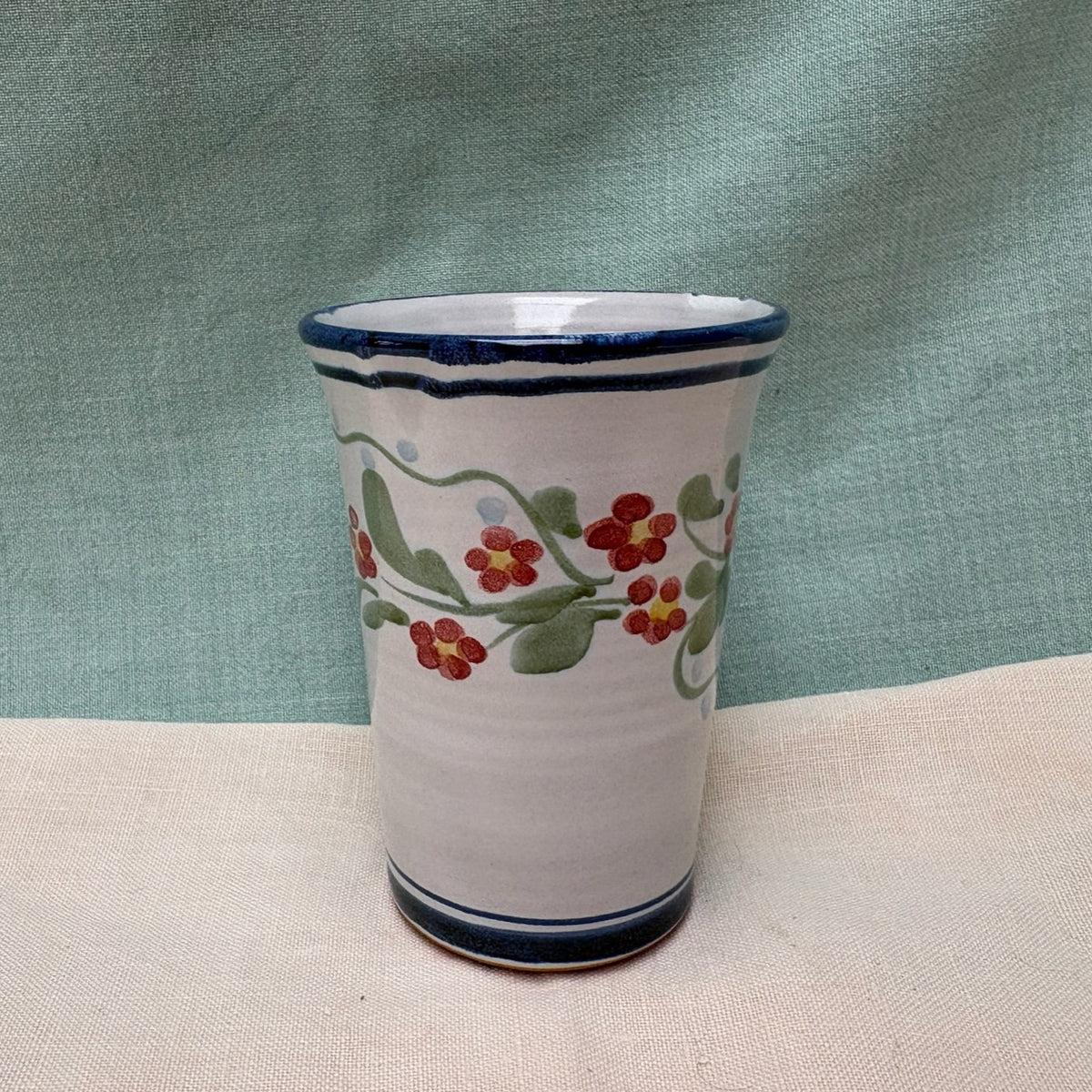 Handmade Ceramic Tall Vase - Pimpernel in Blue