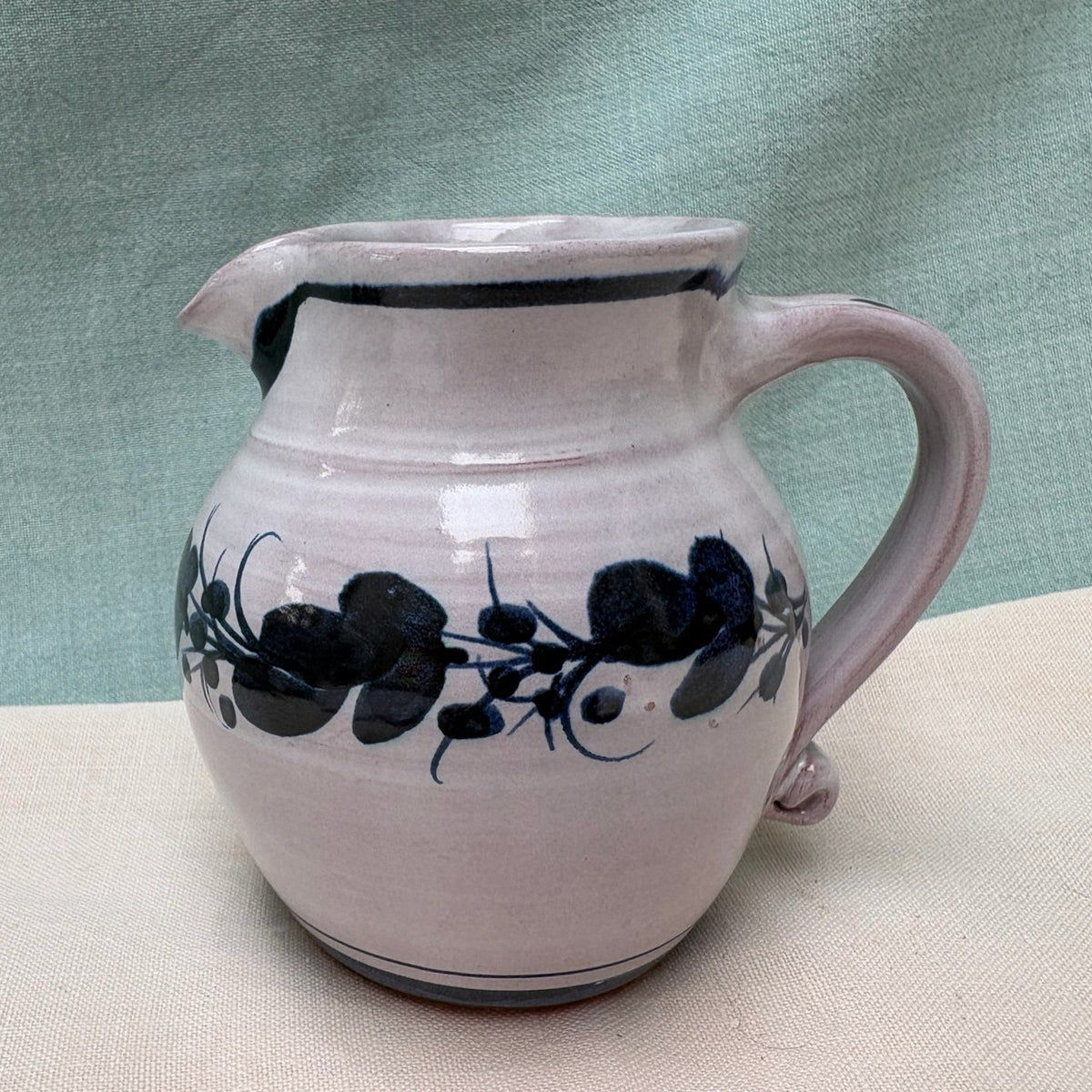 Small Handmade Ceramic Devon Jug - Italian in Blue