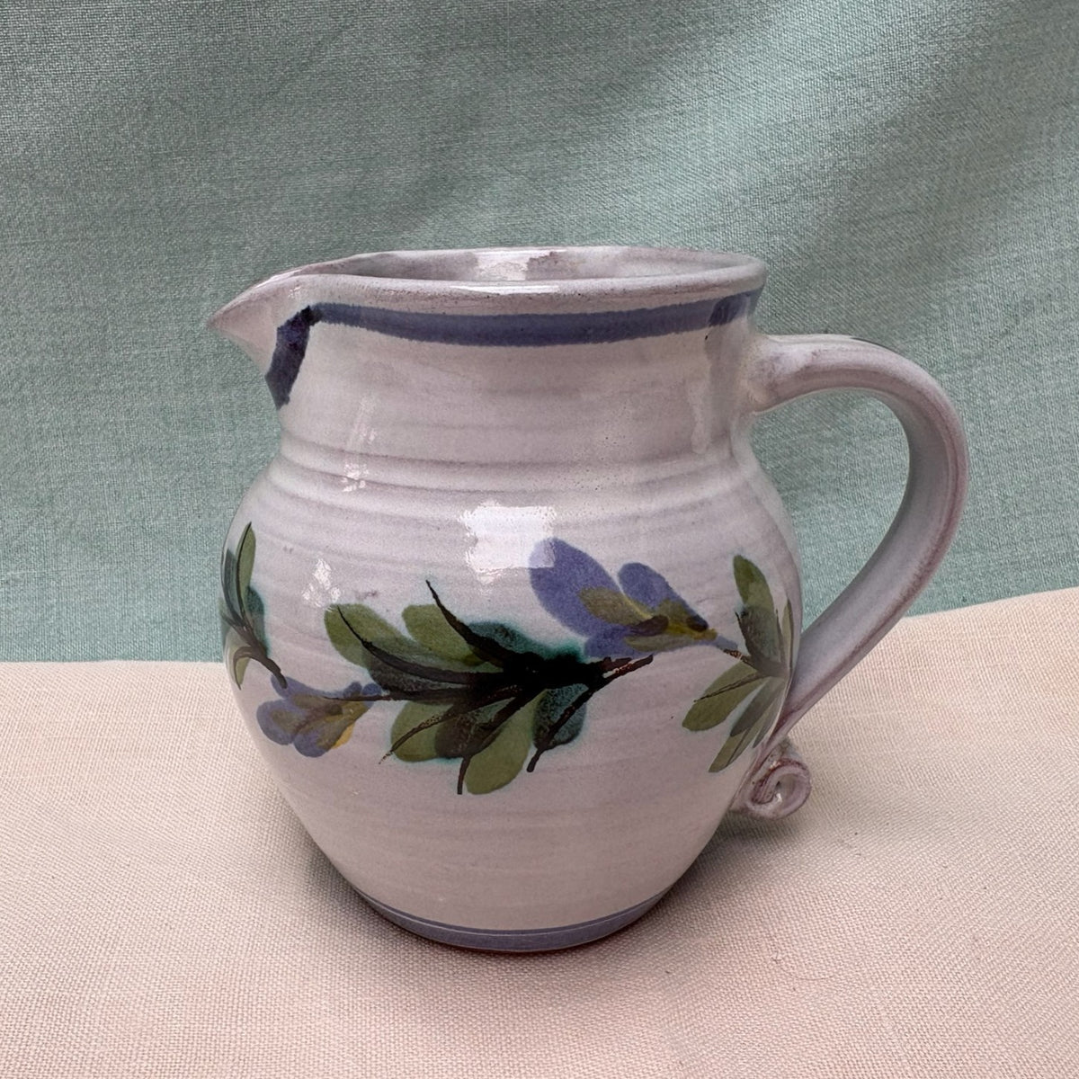 Small Handmade Ceramic Rounded Jug - Fuchsia in Purple