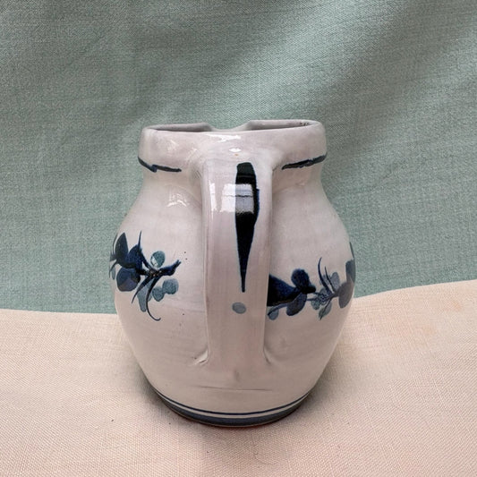 Small Handmade Ceramic Rounded Jug - Italian in Blue