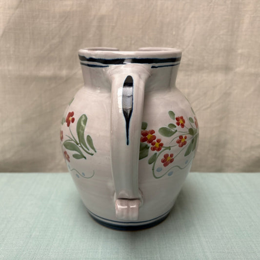 Large Handmade Ceramic Rounded Jug - Pimpernel in Blue