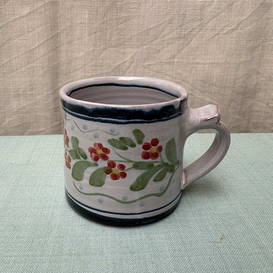 Small Handmade Ceramic Mug - Pimpernel in Blue