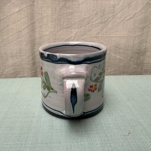 Small Handmade Ceramic Mug - Pimpernel in Blue