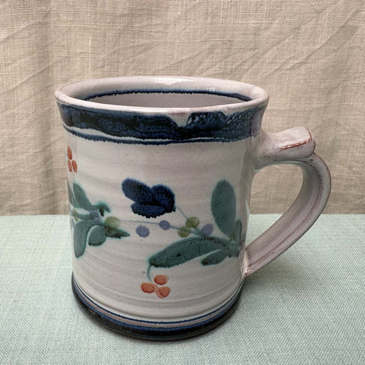 Regular Handmade Ceramic Mug - Mistletoe in Blue Teal