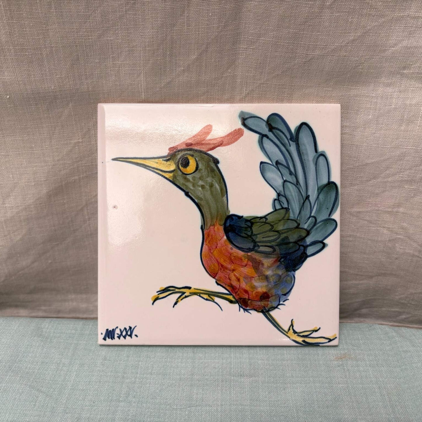 Handmade Ceramic 6" Tile - Bird