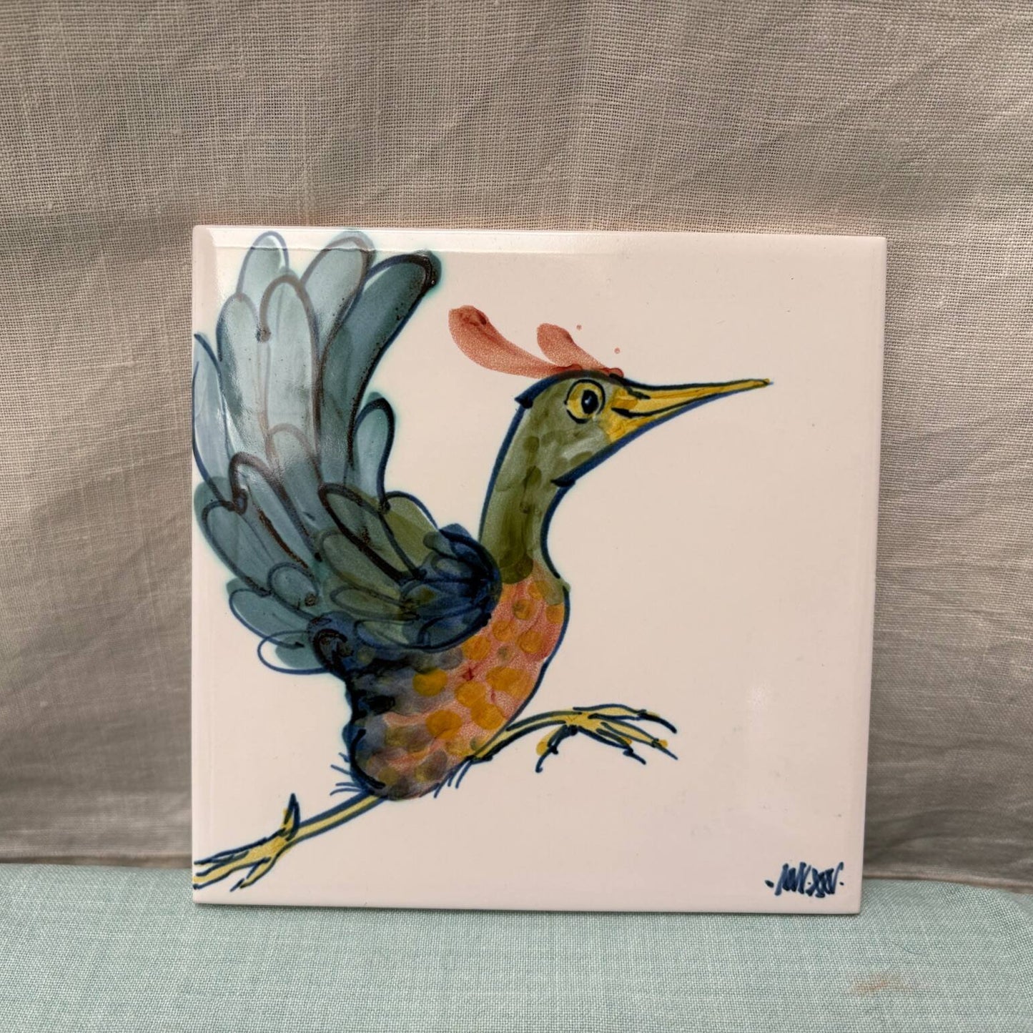 Handmade Ceramic 6" Tile - Bird
