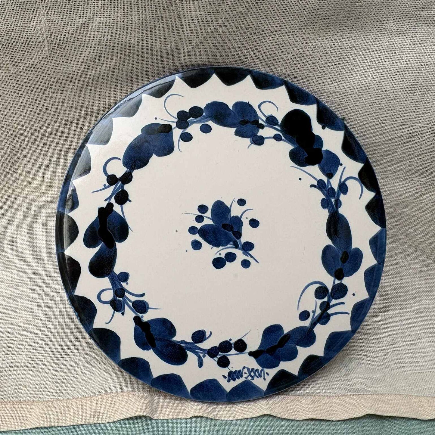 Handmade Ceramic 6" Mat - Italian in Blue