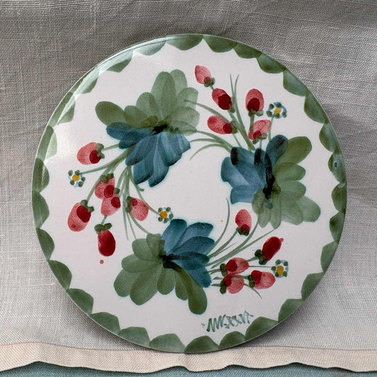 Handmade Ceramic 6" Mat - Strawberry in Lime