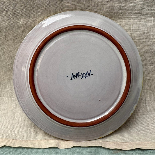 Handmade Ceramic Sideplate - Strawberry in Yellow