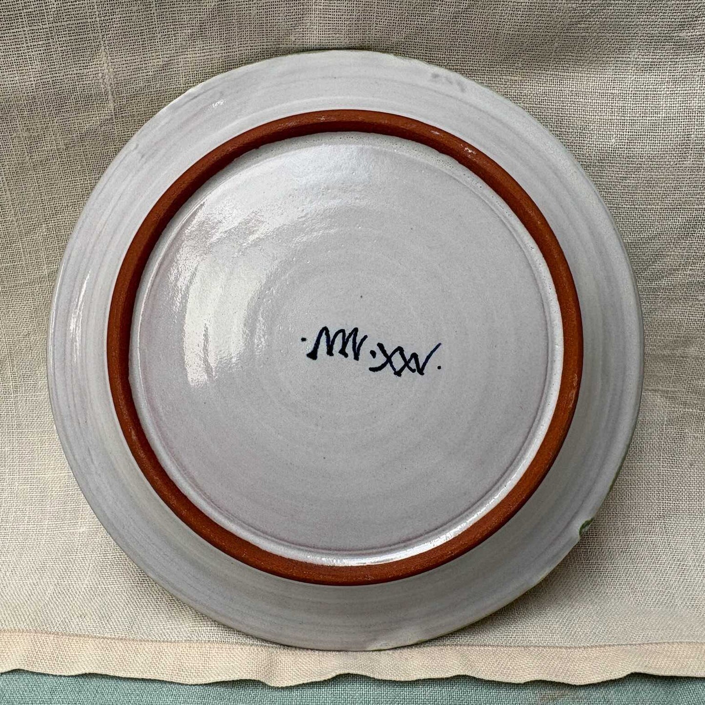 Handmade Ceramic Sideplate - Strawberry in Lime