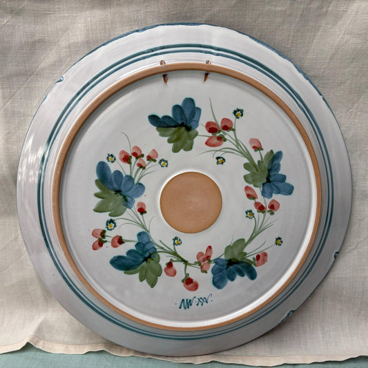 Medium Handmade Ceramic Platter - Strawberry in Teal
