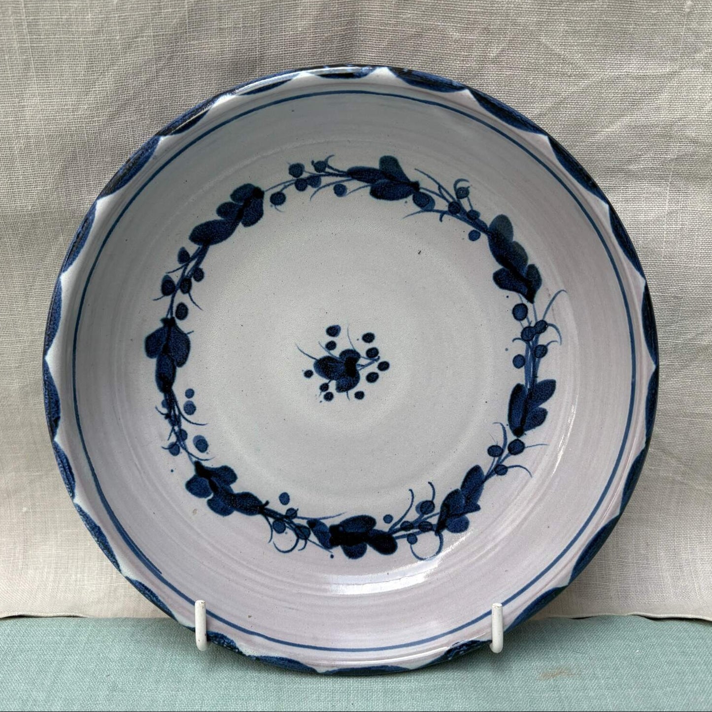 Handmade Ceramic Pasta Bowl - Italian in Blue