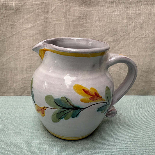 Handmade Ceramic Small Rounded Jug - Fuchsia in Yellow