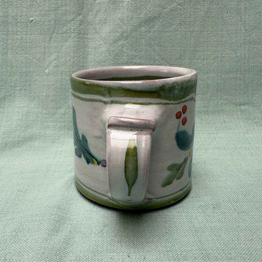 Small Handmade Ceramic Mug - Mistletoe Lime Teal