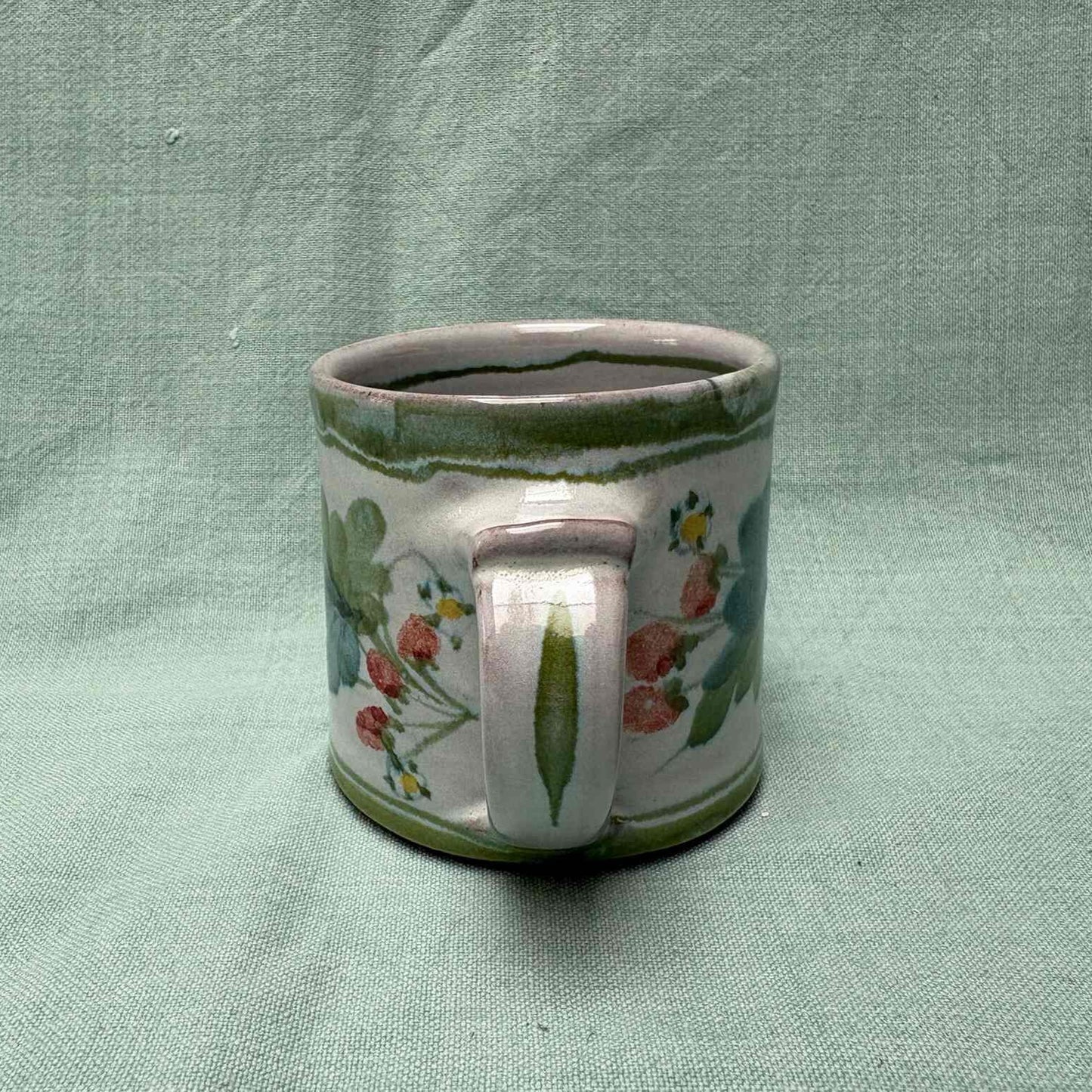 Small Handmade Ceramic Mug - Strawberry Lime