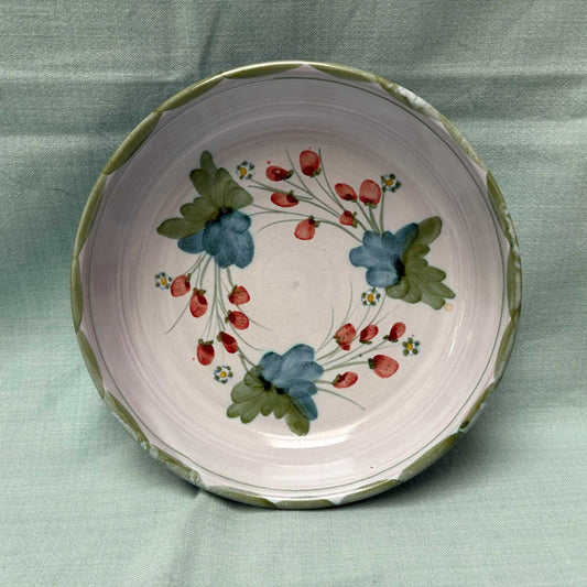 Handmade Ceramic Pasta Bowl - Strawberry Lime