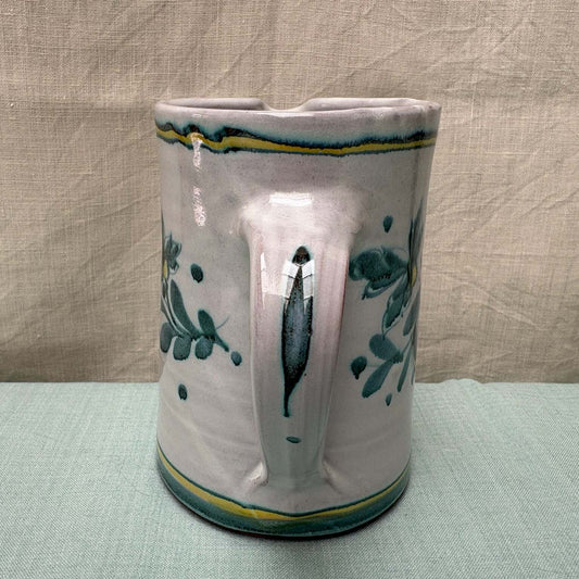 Handmade Ceramic Straight Milk Jug - Cornflower in Teal Yellow