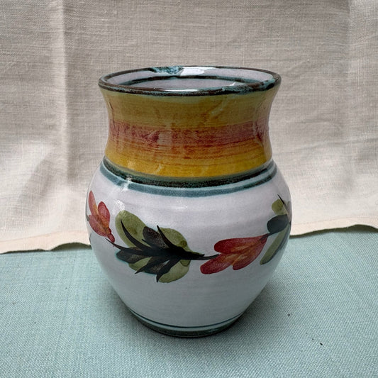 Handmade Ceramic Vase - Fuchsia in Teal & Coral