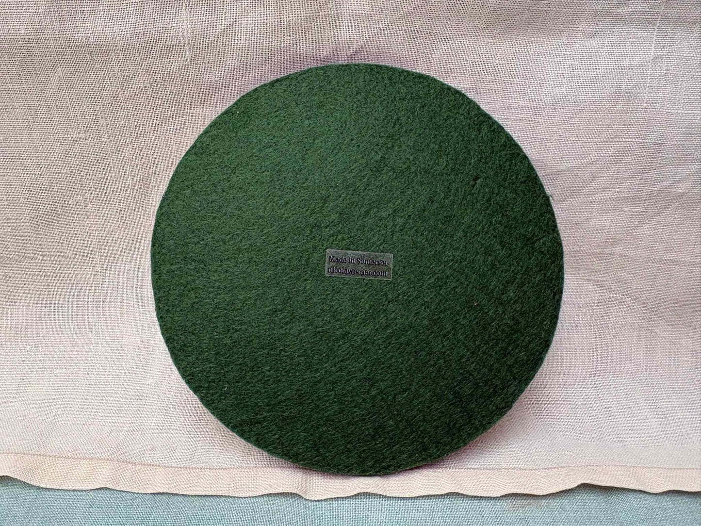 Handmade Ceramic 6" Mat - Crab in Lime