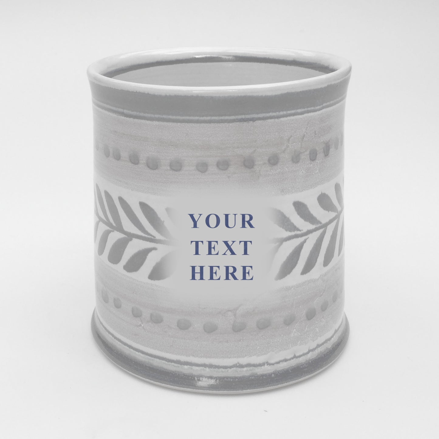 Personalised Handmade Ceramic Regular Mug - Mistletoe in Lime & Teal