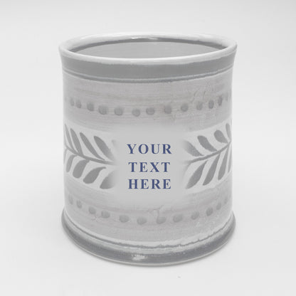 Personalised Handmade Ceramic Regular Mug - Mistletoe in Lime & Teal