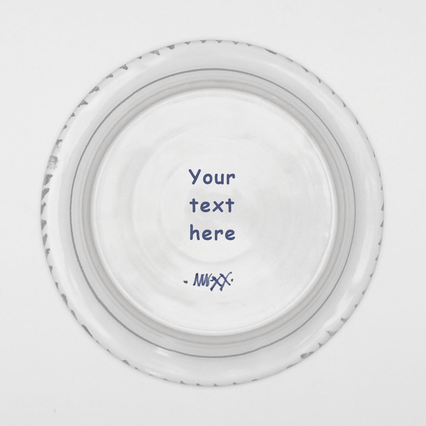 Personalised Handmade Ceramic Breakfast Plate - Cornflower in Teal & Yellow