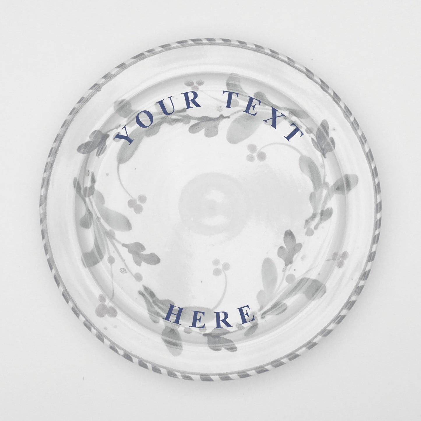 Personalised Handmade Ceramic Breakfast Plate - Cornflower in Teal & Yellow