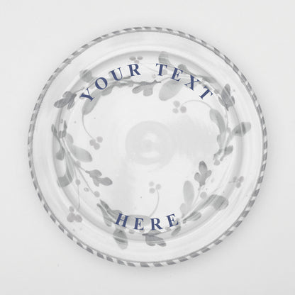 Personalised Handmade Ceramic Breakfast Plate - Cornflower in Teal & Yellow