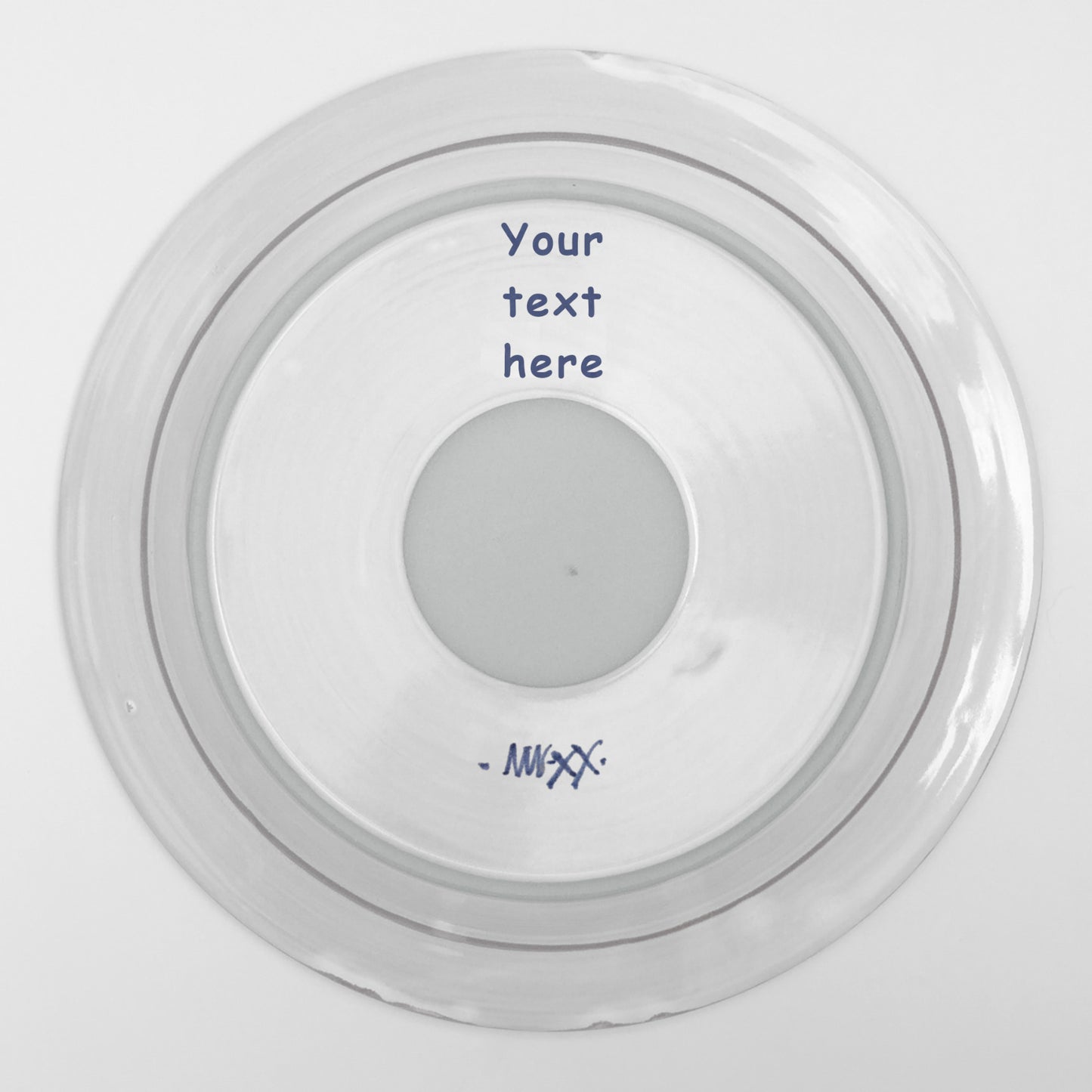 Personalised Handmade Ceramic Dinner Plate - Strawberry in Lime