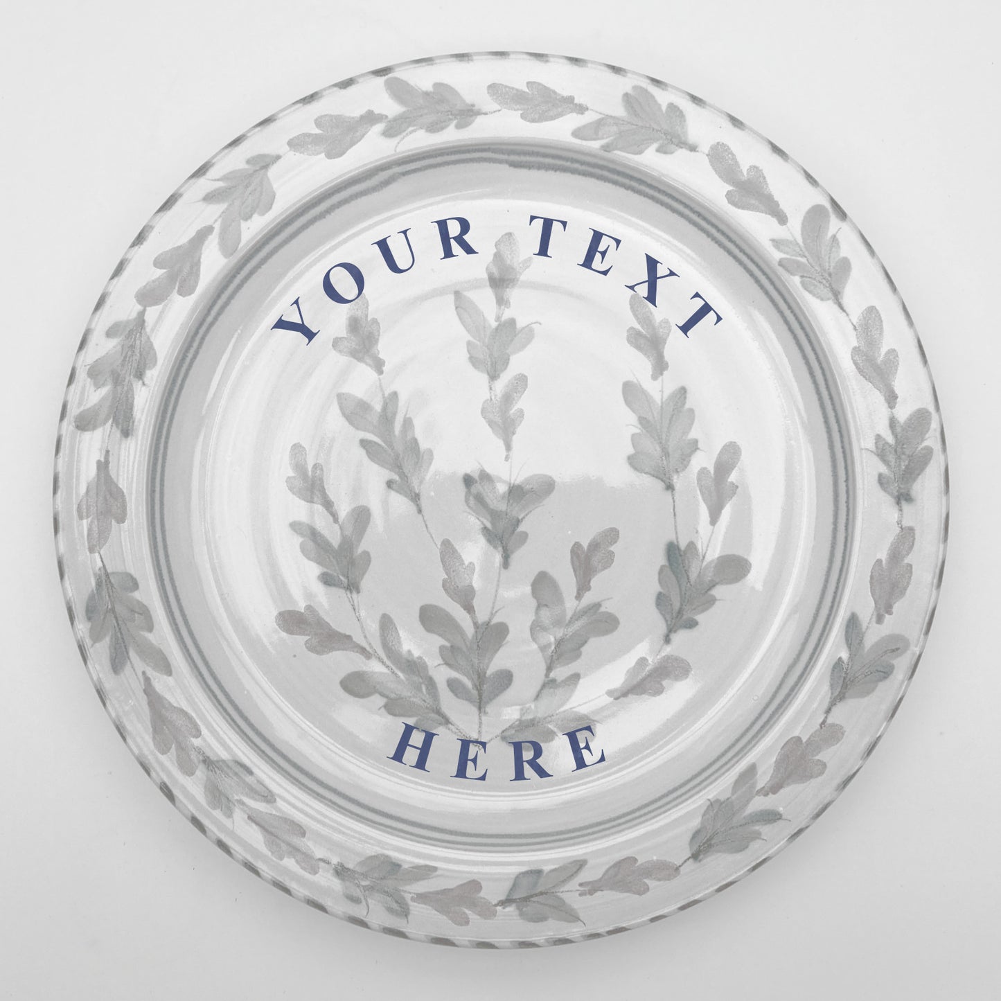 Personalised Handmade Ceramic Dinner Plate - Strawberry in Lime