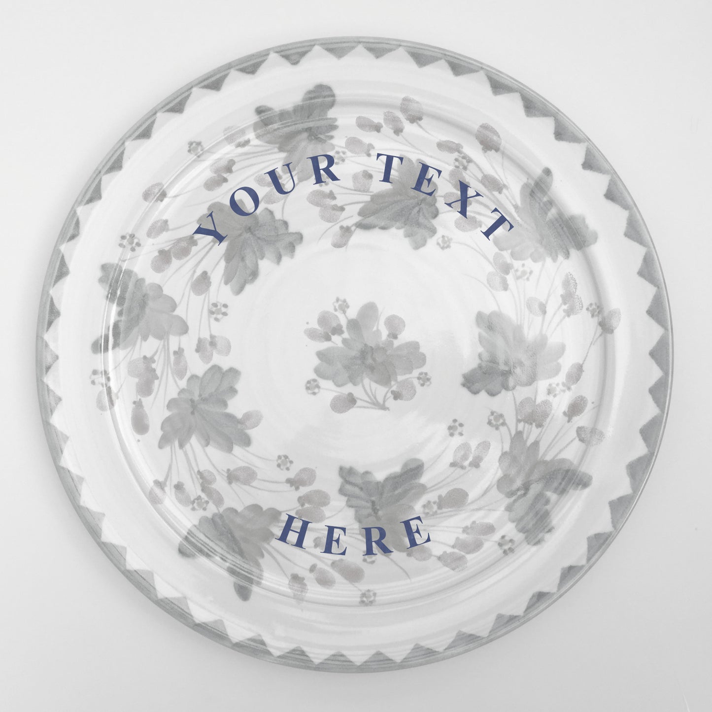 Personalised Handmade Ceramic Platter - Italian in Blue