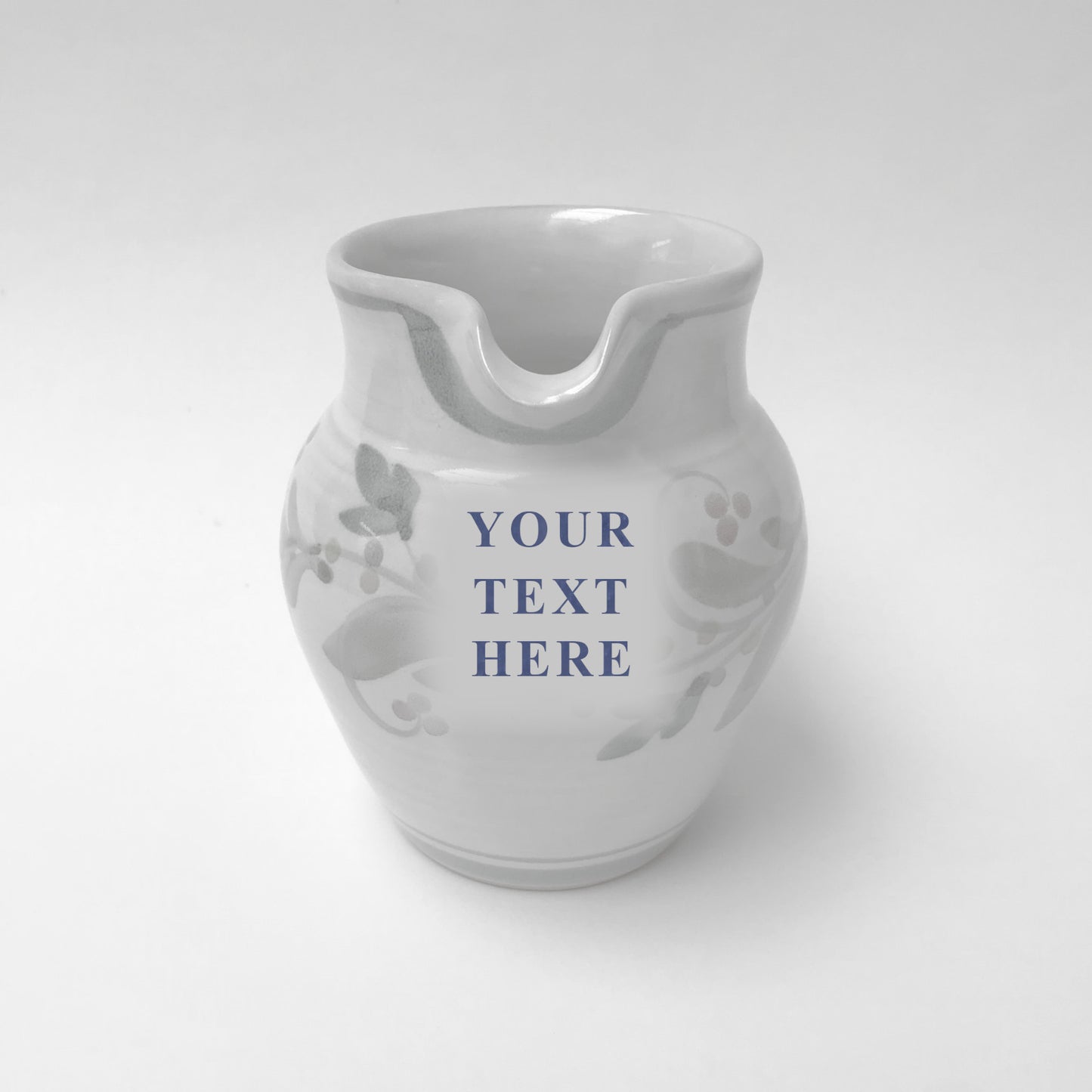 Personalised Handmade Ceramic Round Jug - Pimpernel in Blue