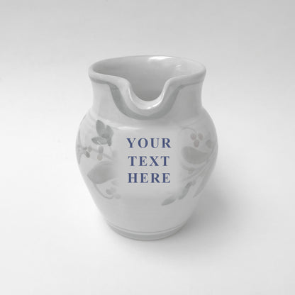 Personalised Handmade Ceramic Round Jug - Pimpernel in Blue