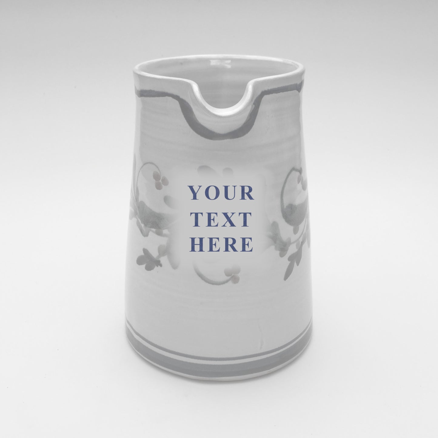Personalised Handmade Ceramic Straight Water Jug - Danish in  Teal & Purple