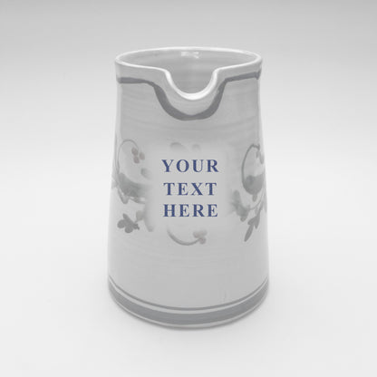 Personalised Handmade Ceramic Straight Water Jug - Danish in  Teal & Purple