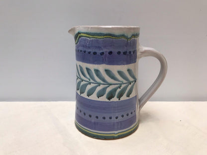Personalised Handmade Ceramic Straight Water Jug - Danish in  Teal & Purple