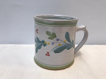 Personalised Handmade Ceramic Large Mug - Mistletoe in Lime & Teal
