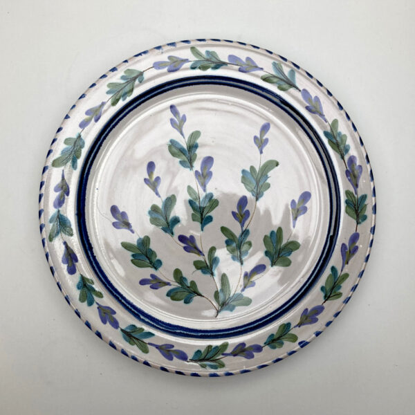 Breakfast Plate - Fuchsia pattern - Blue