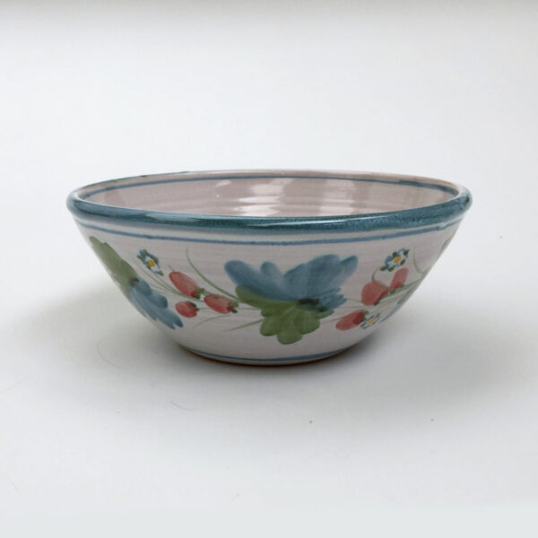 Cereal Bowl - Strawberry pattern - Blue Green - Image 2