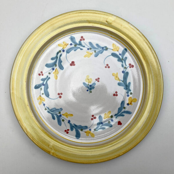 Dinner Plate - Mistletoe pattern - Yellow Blue Green