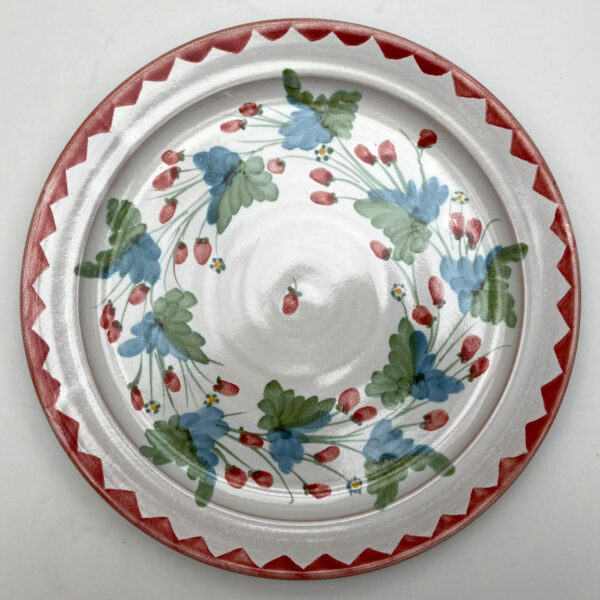 Medium Serving Plate - Strawberry pattern - Coral