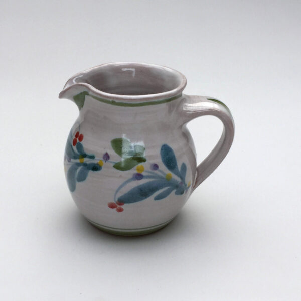 Rounded Cream Jug (200ml) - Mistletoe pattern - Lime Blue Green