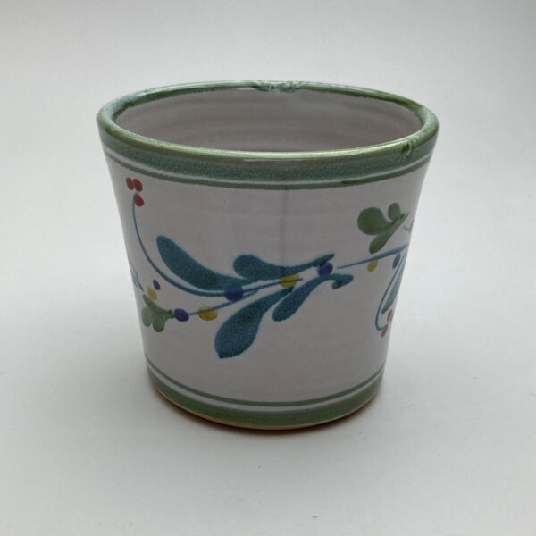 Small Cachepot - Mistletoe pattern - Lime Blue Green - Image 2